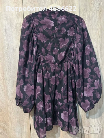 Рокля на цветя - широк ръкав, снимка 2 - Рокли - 53387348
