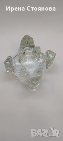 Стъклена поставка за чаена свещ/подгрев за чайник, масивно пресовано стъкло. , снимка 5 - Декорация за дома - 49377456