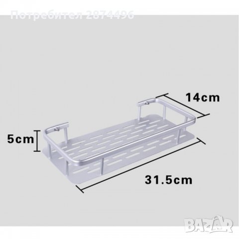 2501 Водоустойчива единична етажерка за банята - БЕЗ ПРОБИВАНЕ, снимка 6 - Други стоки за дома - 35762142