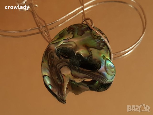 Дизайнерско сребърно колие с цветен седеф от Нова Зеландия, снимка 9 - Колиета, медальони, синджири - 42272161