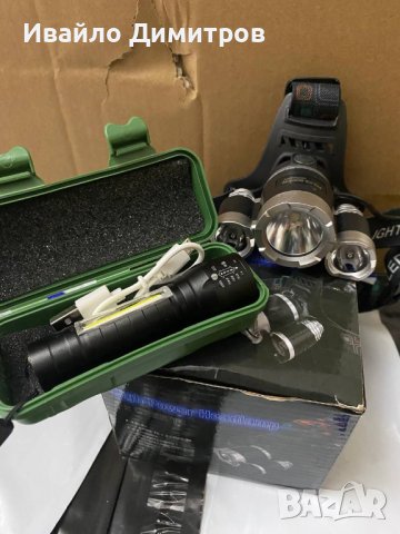 Мощен троен LED Челник RJ-3000 + Подарък Led джобен фенер с 3 режима, снимка 1