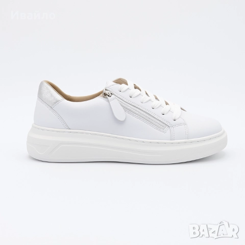 Дамски бели спортни обувки от естествена кожа с цип , снимка 5 - Дамски ежедневни обувки - 52096999