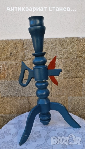 Голям дървен свещник внос от Скандинавия , снимка 4 - Декорация за дома - 52842148