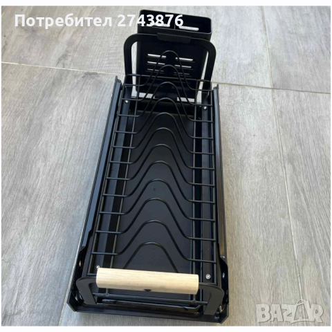 Черен плъзгащ се органайзер за прибори за хранене, 37x17.5x16см,За кухненски шкафове. Dish rack, снимка 6 - Аксесоари за кухня - 51619311