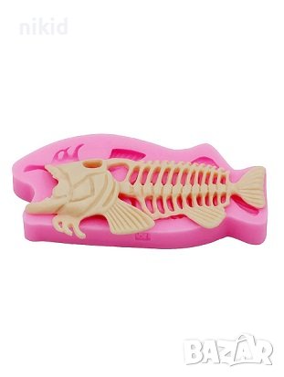 Рибена кост риба силиконов молд форма фондан смола декор , снимка 3 - Форми - 41553655