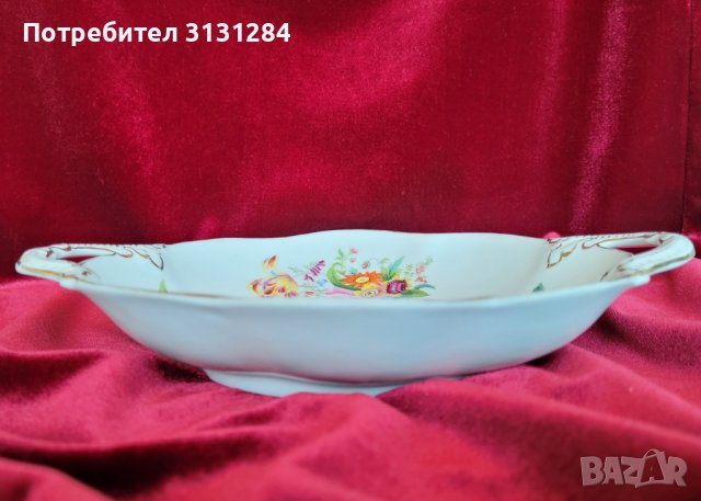 Барокова антикварна порцеланова чиния купа Англия, снимка 7 - Други ценни предмети - 41543696