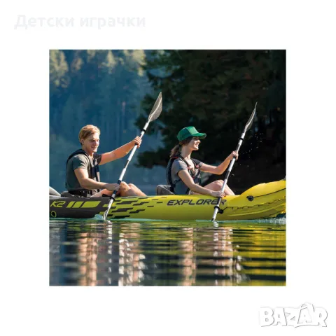 Алуминиево гребло за каяк INTEX, 5 части, 218см, регулируемо, оребрено, черно, снимка 3 - Водни спортове - 49981864