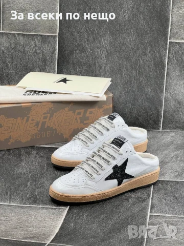 Golden Goose Дамски Бели Маратонки С Черна Звезда Естествена кожа👟Дамски Спортни Обувки Код E637, снимка 5 - Маратонки - 51002188