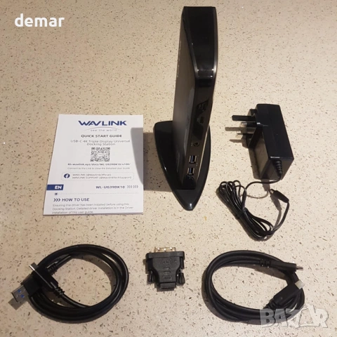 Докинг станция WAVLINK DisplayLink 13-в-1 USB-C, 4K HDMI, 2K HDMI, DVI, снимка 9 - Кабели и адаптери - 53373736
