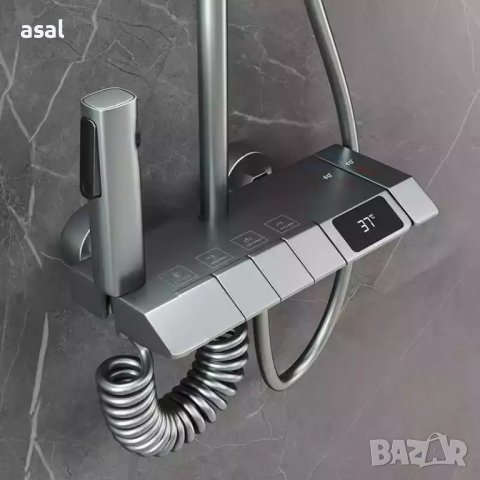 Интелигентен термостатен душ за баня с дисплей / бял / черен / сив, снимка 17 - Душове - 40913087