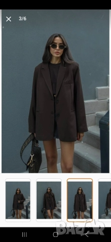 Сако шоколад over size, снимка 2 - Сака - 52531402