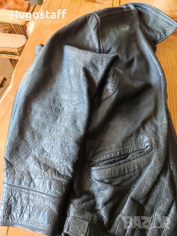 Винтидж черно спортно яке от конска кожа Л/Хл, снимка 3 - Якета - 52152480