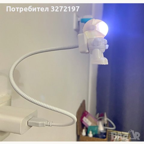 Бяла преносима настолна USB лампа за четене с форма на астронавт DC 5VLED светлина за компютър PC, снимка 8 - Други - 40900378