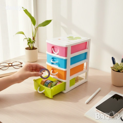 6322 Мини органайзер за бюро с 4 чекмеджета, снимка 3 - Органайзери - 53076674