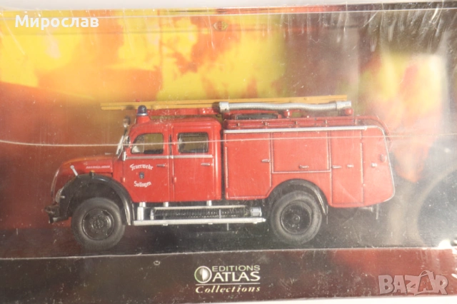 1/72?? ATLAS MAGIRUS ПОЖАРНА КАМИОН КОЛИЧКА МОДЕЛ, снимка 4 - Колекции - 53513051
