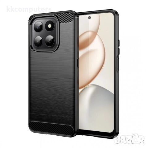 WANLONFENG TPU Калъф за Honor X7d / 400 Smart- Въглеродно влакно, вкл. Стъклен протектор, 3 Цвята