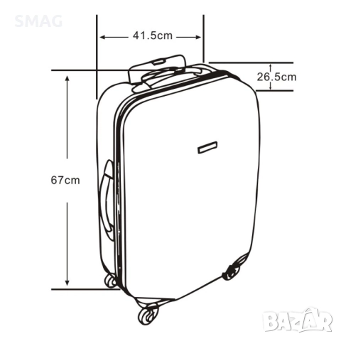 Куфар с колелца 58л, сив метален_1245725, снимка 7 - Куфари - 52188610