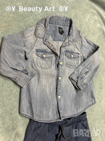 Дънки с дънкова риза GAP, 86 размер