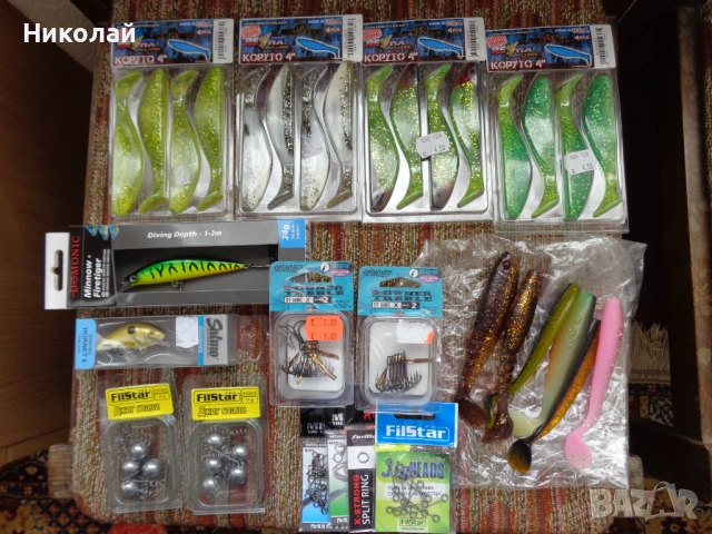 Воблери,силикони,джиг глави,тройни куки и др.
