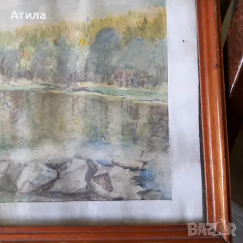 картина акварел 50/37 см, снимка 2 - Картини - 49822127