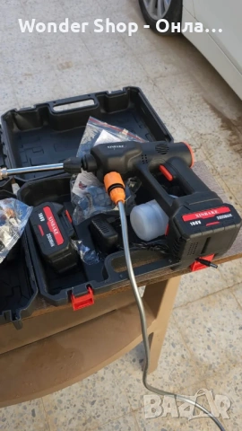 ✨ Акумулаторна водоструйка 21V – Пистолет за миене с LCD дисплей и 5 режима!  ⚡ Мощност 300 W, снимка 2 - Други инструменти - 50388698