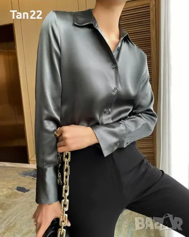 Дамска сатенена риза, снимка 2 - Ризи - 48202045