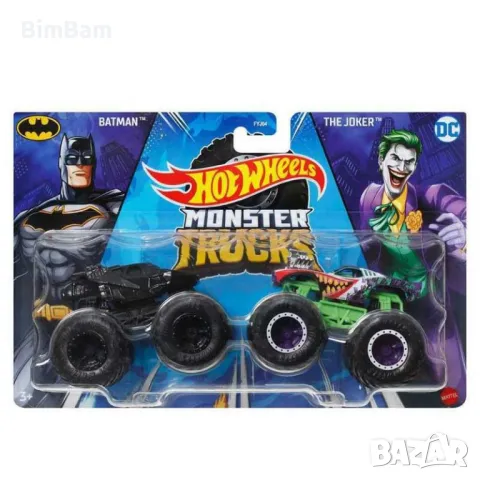 Комплект Hot Wheels Monster Trucks - Batman & The Joker / Батман и Жокера