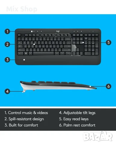 Нова клавиатура Logitech MK540, снимка 4 - Друга електроника - 55842340