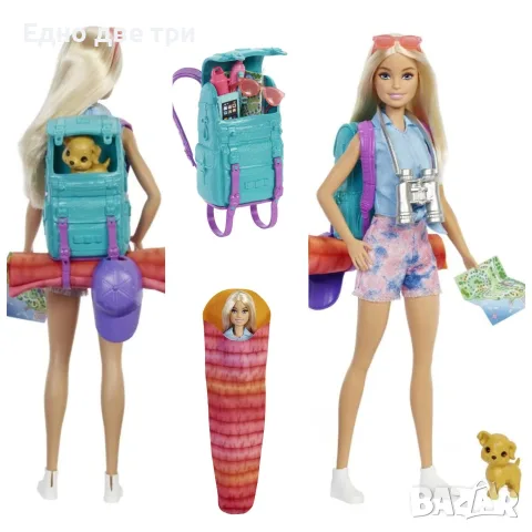 Кукла Barbie фризьорски салон, приказна коса, на къмпинг и Голям гардероб , снимка 10 - Кукли - 56084666
