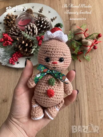 Плетени коледни мини играчки, снимка 3 - Коледни подаръци - 56343139