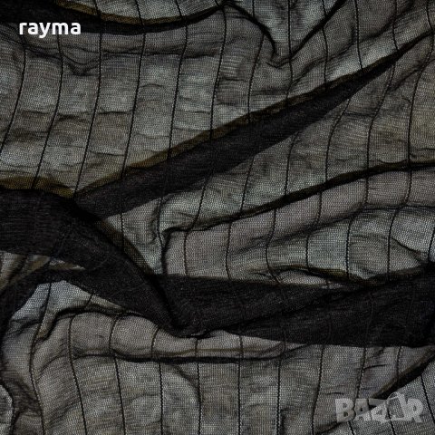-70% Плат черна еластична мрежа райе, снимка 4 - Поли - 34784018