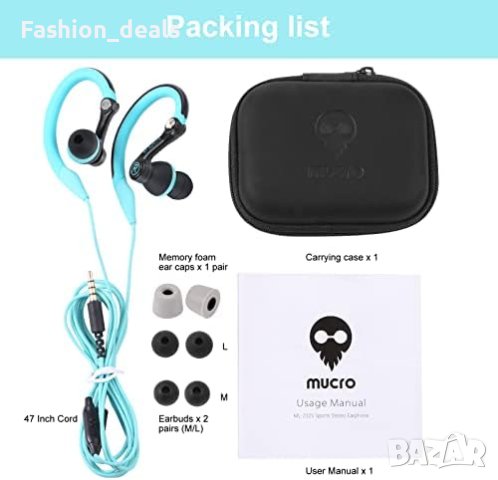 Нови Спортни слушалки с кабел и микрофон/ Бягане Спорт, снимка 7 - Слушалки, hands-free - 41186931