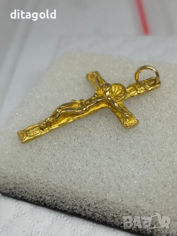 Употребяван 18К златен синджир и 18К златен кръст, снимка 6 - Колиета, медальони, синджири - 52751103