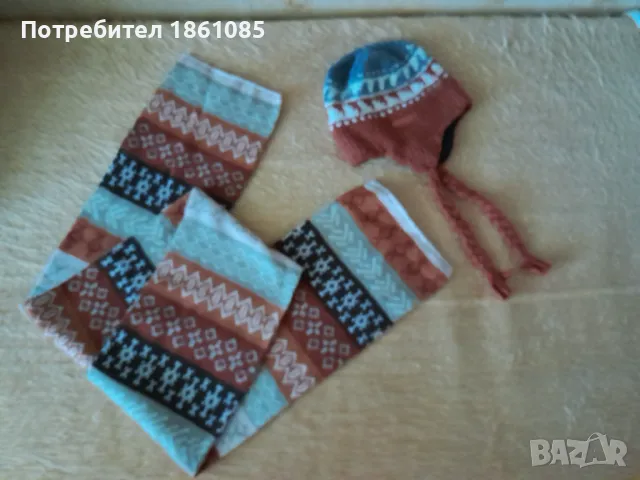 Комплект шапка и шал, снимка 2 - Шапки - 47651471