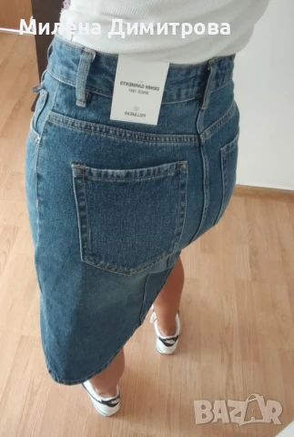 Дънкова пола Pull&Bear XS размер, снимка 7 - Поли - 51048658