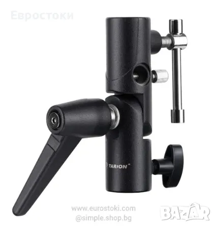 TARION държач за чадър и светкавица за статив, регулируем на 180°