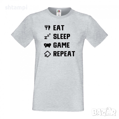 Мъжка тениска Game 4,Eat,Sleep,Game,Anime,Repeat,Ядене,Спане,Геймс,Подарък,Повторение,Празник,Игри, снимка 5 - Тениски - 36419170