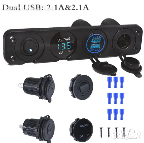 Панел за вграждане с USB и Волтметър – NA354