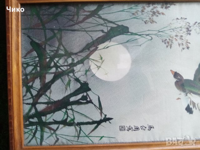    Стар японски гоблен във рамка, снимка 10 - Антикварни и старинни предмети - 42310099