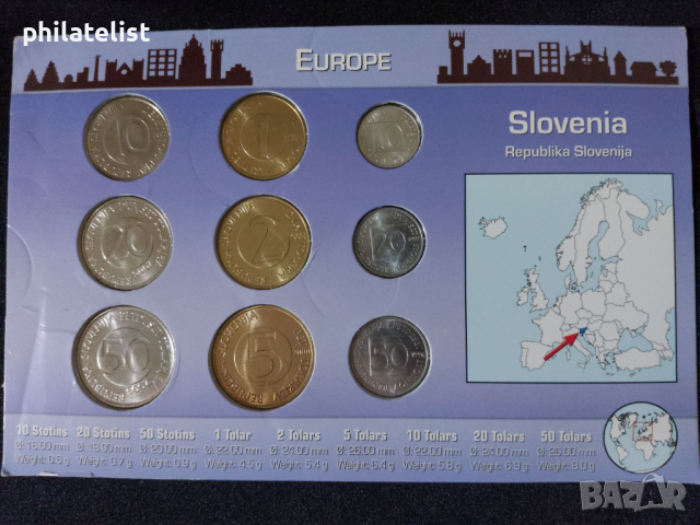 Словения 1992-2005 - Комплектен сет от 9 монети , UNC, снимка 2 - Нумизматика и бонистика - 44515279