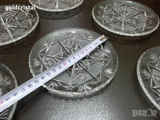 Стар български кристал кристални чинии , снимка 3 - Антикварни и старинни предмети - 48689487