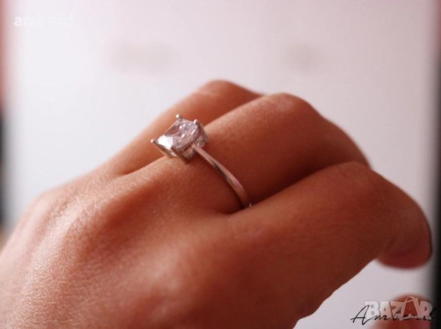 Елегантен сребърен пръстен модел R072, снимка 3 - Пръстени - 53792298