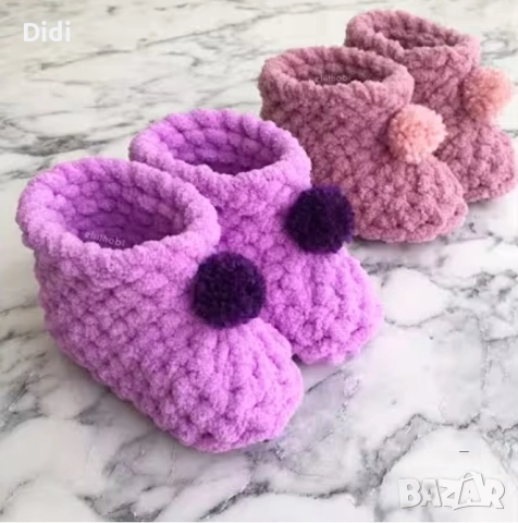 Ръчно плетени терлички в цвят и размер по Ваше желание , снимка 3 - Бебешки чорапи - 52421018