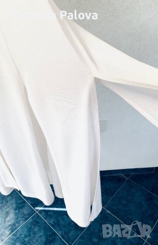 Дълга рокля с цепки, лакостена материя, снимка 5 - Рокли - 41327538