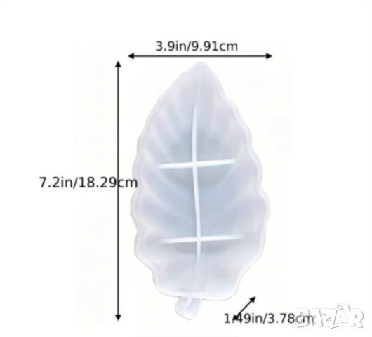 Силиконов молд поднос листо 18,29 см, снимка 2 - Форми - 52529808