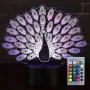 Холограмна 3D LED лампа Паун-дистанционно управление 16 цвята+други режими на управление, снимка 2