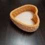 Ръчно плетен панер сърце с дървена основа, снимка 2