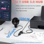 TSUPY Multi USB HUB, 5-в-1, SD и Micro SD четец, 3 USB 3.0 порта - 120 см кабел, снимка 5