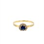 Златен дамски пръстен със сапфир 1,08гр. размер:58 14кр. проба:585 модел:22303-5, снимка 1 - Пръстени - 44393364