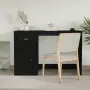 vidaXL Бюро с чекмедже, черно, 115x50x75 см, инженерно дърво, снимка 2